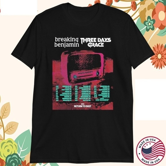 Three Days Grace X Breaking Benjamin Fetival 2025 Black Shirt - Picture 1 of 4
